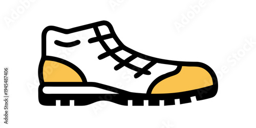 Hiking boots illustration with a modern design on a white background
