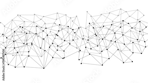 Abstract Polygon Network Connection Background with Dots and Lines Data Technology Mesh Structure Artificial Intelligence Digital Communication Big Data Visualization