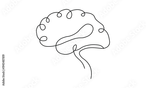 Line drawing of a human brain symbol