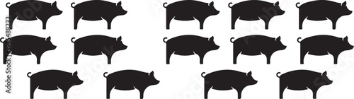 Pig Silhouette Grid Pattern for Farm and Agriculture Design