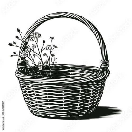 basket with flowers