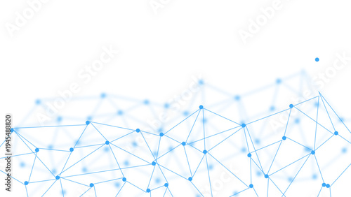 Abstract Blue Digital Network Connection Background with Dots and Lines Minimal Technology Data Communication Concept for Artificial Intelligence Big Data and Cloud Computing