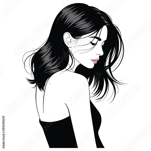 woman with long hair