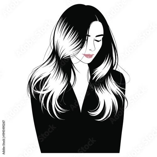 woman with long hair