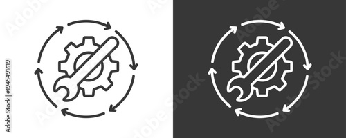 Maintenance Icon Set Vector Collection Isolated In Black And White
