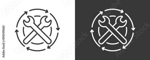 Maintenance Icon Set Vector Collection Isolated In Black And White