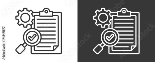 Audit Icon Set Vector Collection Isolated In Black And White