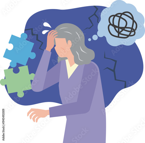 認知症で苦しむ女性