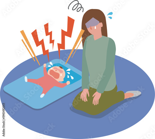 育児ノイローゼの女性