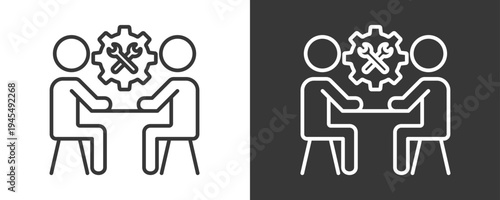 Consulting Service Icon Set Vector Collection Isolated In Black And White