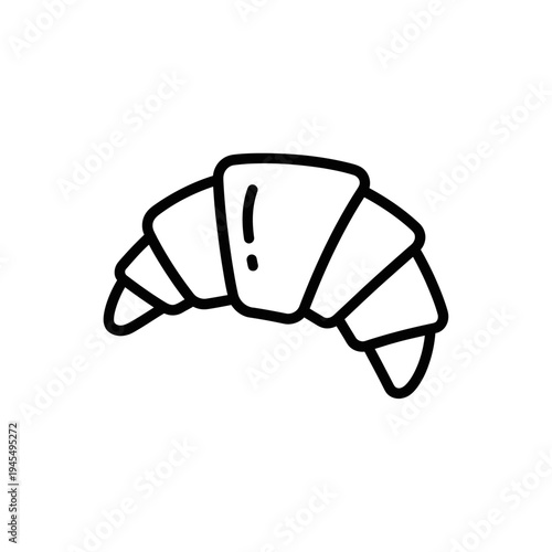 croissant on a white background in simple illustration style