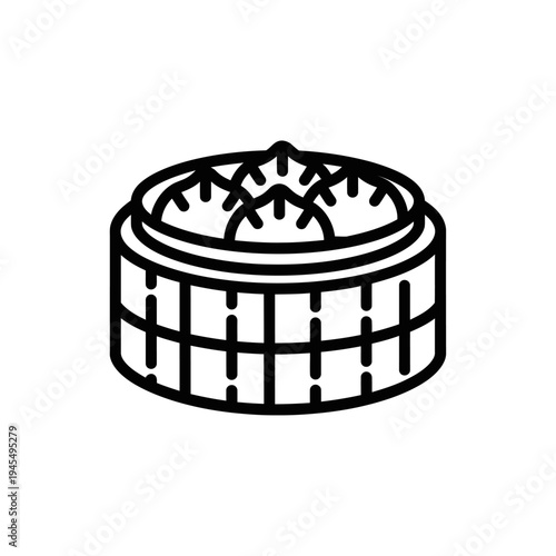 dimsum in line art icon style illustration