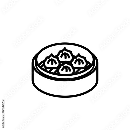 Vector illustration of a dimsum icon in a simple design style