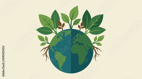 The Earth is Full of Life and Growth as Plants Emerge from its Surface