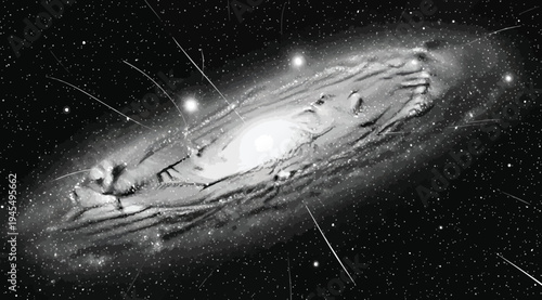 A stunning spiral galaxy with bright core and sweeping arms in deep space with stars and stardust