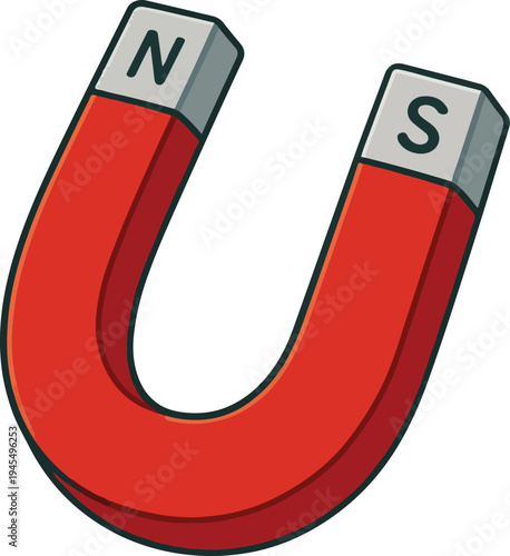 horseshoe magnet isolated on white