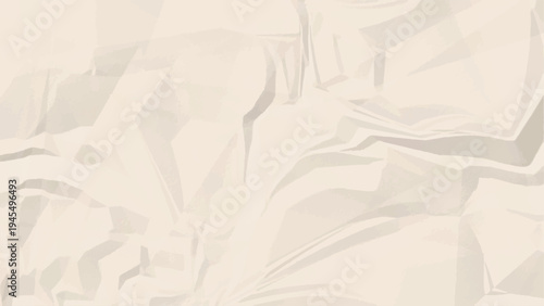 Beige Abstract Crumpled Paper Texture Background with Soft Low Poly Folded Surface Minimal Neutral Wrinkle Pattern for Elegant Design Branding Packaging and Modern Wallpaper