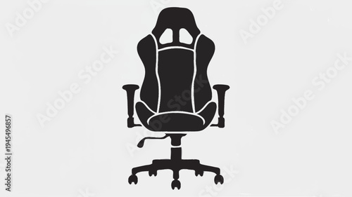 Gaming Chair Silhouette Icon Illustration