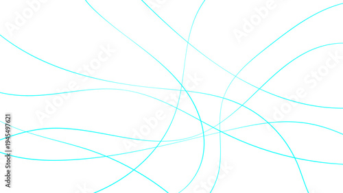 Abstract Cyan Curved Line Background with Flowing Intersecting Wave Lines Minimal Modern Linear Pattern for Technology Design Futuristic Layout and Digital Network Graphic