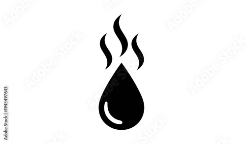 A minimalist vector graphic of a hot water droplet icon