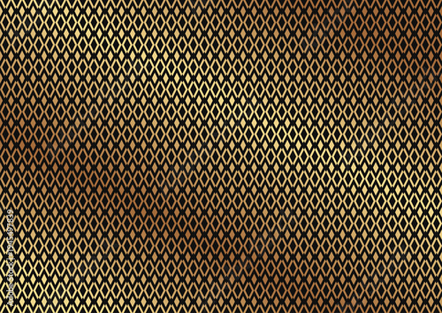Luxury geometric abstract background with golden rhombuses mosaic. Premium seamless pattern.