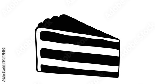 Slice of layered cake icon, a sweet dessert illustration for a treat or celebration