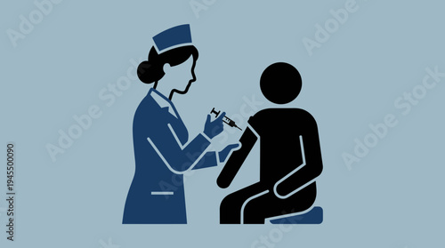Professional Nurse Administering a Vaccine Injection to a Patient, Representing Global Immunization and Public Health Initiatives