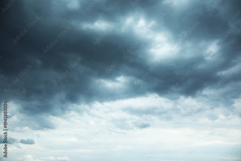 Fototapeta premium Beautiful view of stormy sky with rainy clouds as background