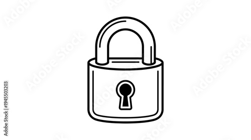 Padlock with keyhole closeup view.