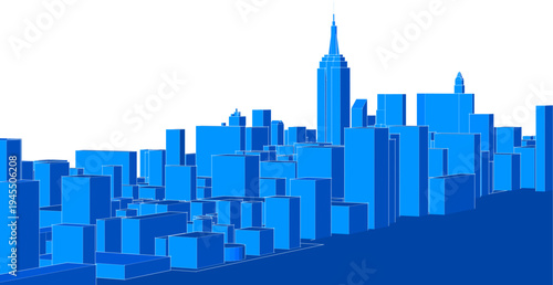 modern city panorama 3d illustration