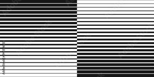 Black horizontal stripes pattern. Abstract graphic design for modern backgrounds and decoration. Vector illustration