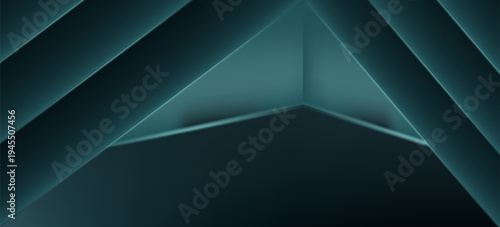 Abstract geometry studio scene with shadow and light. Blue background for luxury product display showroom mockup. Minimal interior aesthetic with empty space, geometric line, square, corner