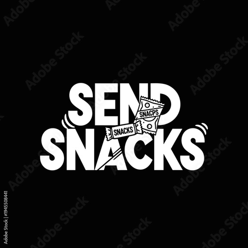 Send Snacks text with snack bag illustration.