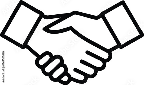 Business handshake icon. Partnership, agreement, teamwork, and successful deal. Vector illustration