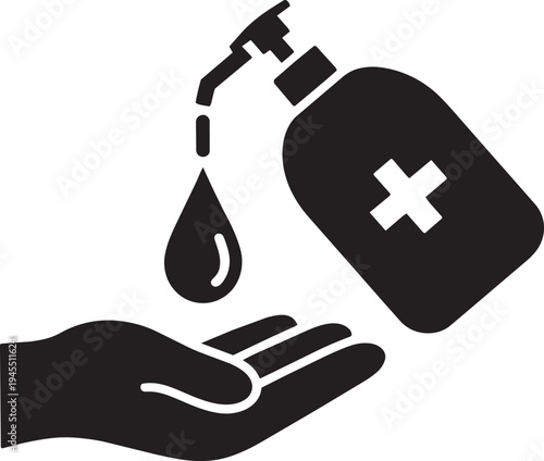 Hand Sanitizer Dispenser Cleaning Hands Hygiene Protection Icon