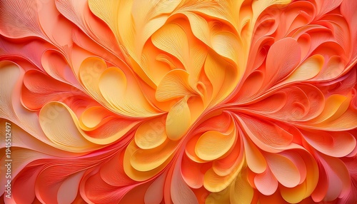 A Vibrant Gradient Of Sunny Yellow To Coral Orange With Abstract Floral Shapes Subtly Intertwined Throughout For A Bright Cheerful Background