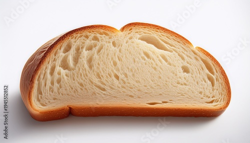 A Realistic Digital Illustration Of A Bread Slice On A White Background Symbolizing Nourishment And Simplicity With A Soft Inviting Texture And Warm Lighting