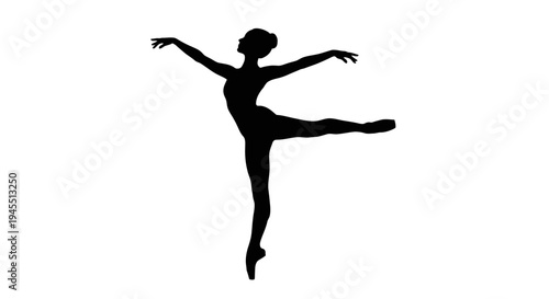 Elegant Silhouette of a Ballerina in a Graceful Dance Pose.