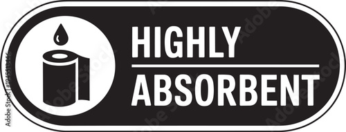 Highly Absorbent Product Label Paper Towel Water Absorption Icon