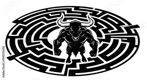 Fearsome Minotaur Illustration - Mythical Creature of the Labyrinth.