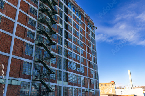 фотографія Zlin industrial architecture historic factory building with fire escape