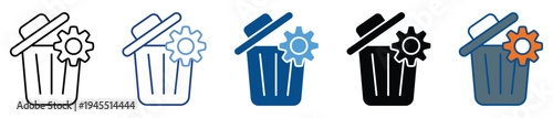 Waste Management icon set multiple style collection