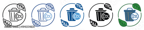 Zero Waste icon set multiple style collection