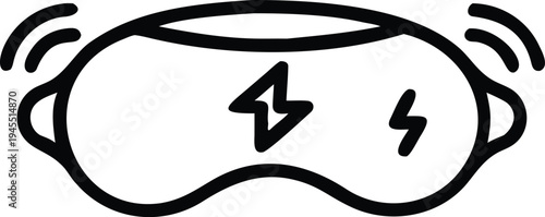 Virtual reality VR headset icon. Smart goggles for gaming and simulation. Vector line art