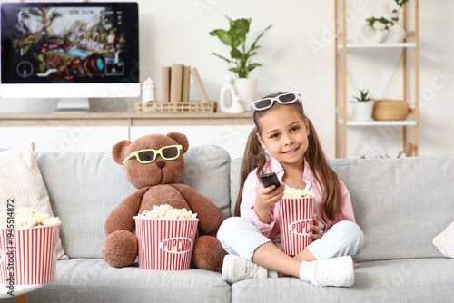 Cute happy girl in 3d glass...