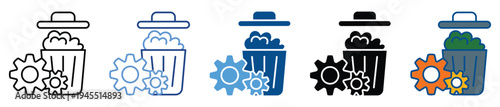 Waste Management icon set multiple style collection