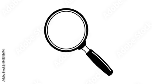 Magnifying glass with black handle.