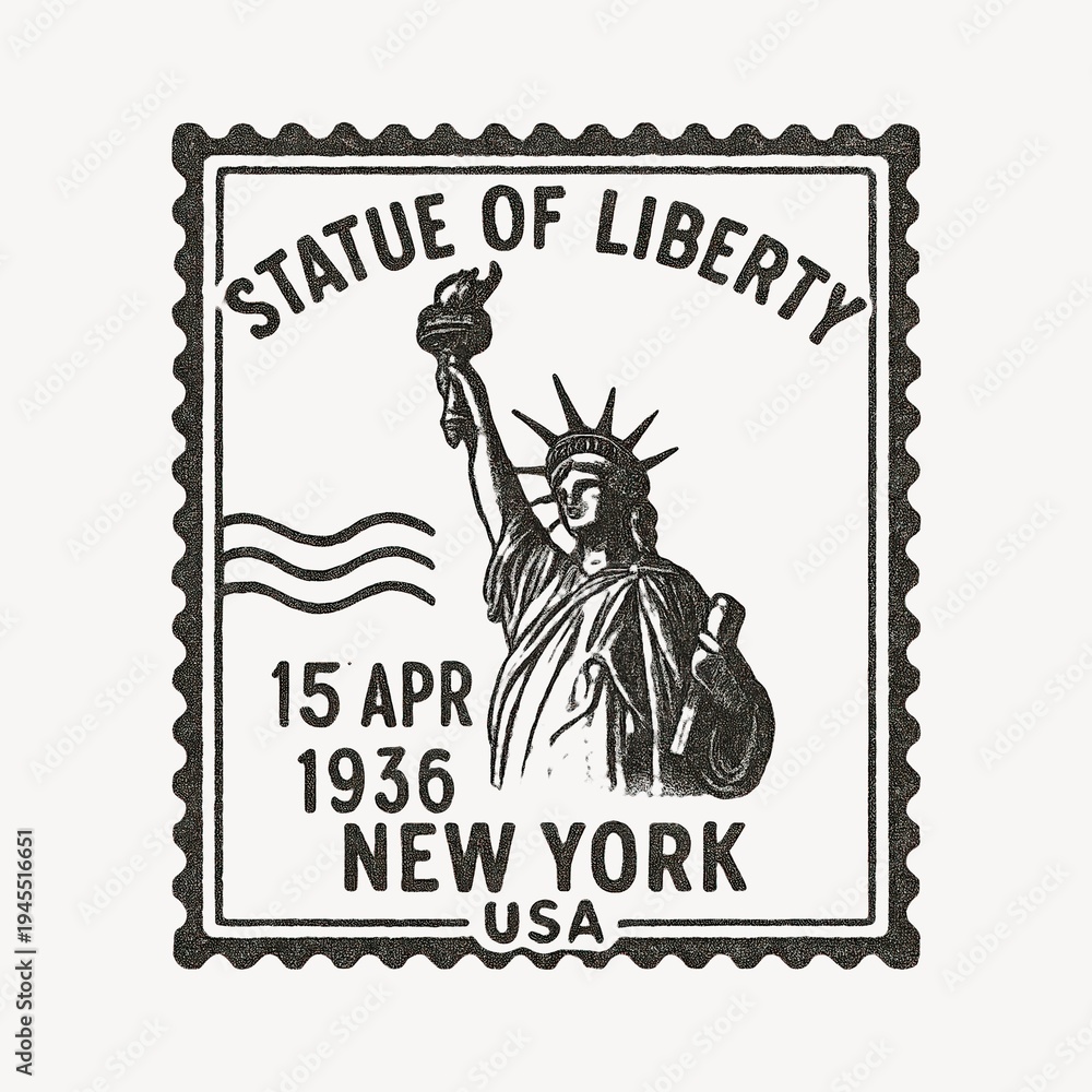 Obraz premium Vintage Liberty stamp illustration.