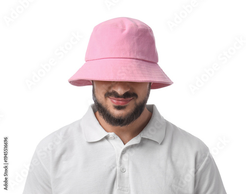 Handsome young man in pink ...