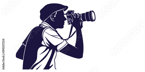 A silhouette of a man taking a picture with a camera